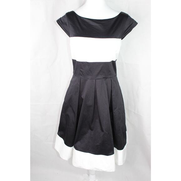 Kate Spade New York Adette black white cocktail dress fit and flare 8 - Picture 2 of 13